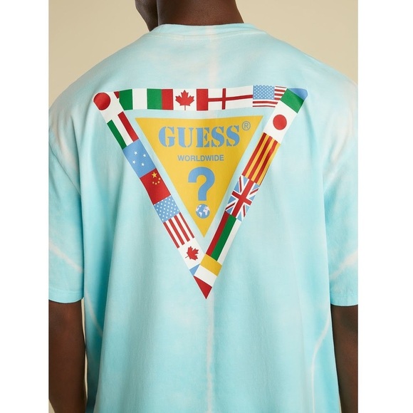 New GUESS OLYMPICS TIE DYE T-Shirt SZ S - Picture 1 of 5